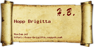 Hopp Brigitta névjegykártya